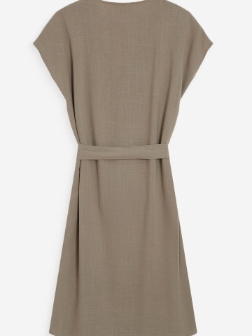 Rochie de vara Marilou kaki scurta cu decolteu in V - Img 7