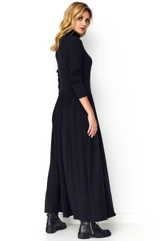 Rochie lunga cu guler inalt si slit - M503 - Img 3