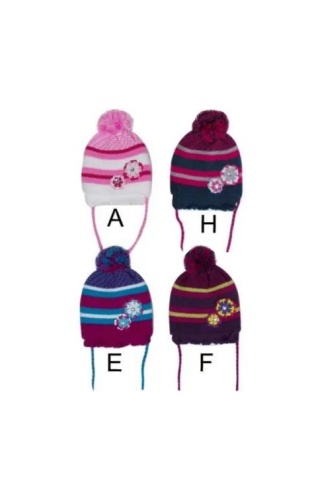 Set caciula si fular pentru fete 1,5-5 ani - AJS 26-261 magenta, bleumarin, mov, alb - Img 2