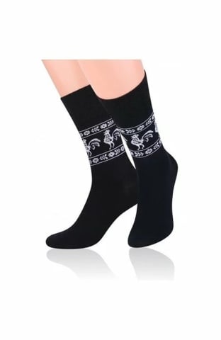 Sosete barbati cu model folk - Steven S056-C053 negru