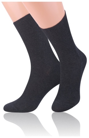 Sosete bumbac unisex, fara compresie, Steven S018-GRAFM, grafit melange