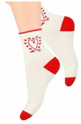 Sosete dama cu model - Steven S099-441D ecru