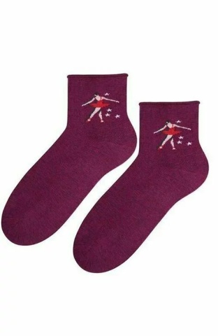 Sosete dama, model balerina - Steven S099-477D bordo