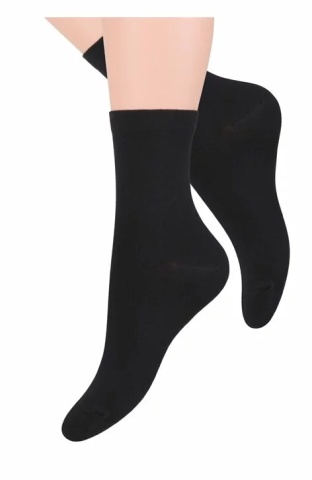 Sosete dama, viscoza de bambus, culoare negru - Steven S108-02