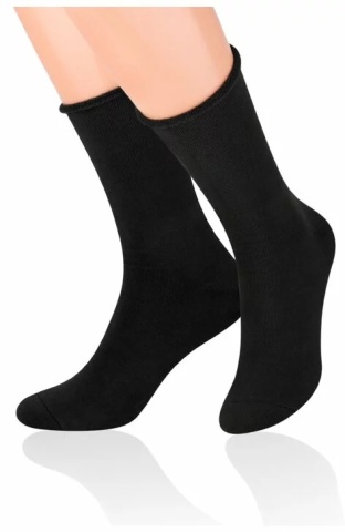 Sosete flausate barbati, fara compresie - Steven S111-04 negru