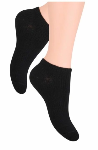 Sosete scurte unisex, din bumbac, culoare negru - Steven S024-N