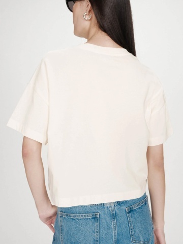 Top Voss oversize din bumbac ecru - Img 6