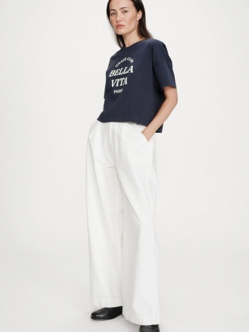 Top Voss oversize din bumbac navy blue - Img 3