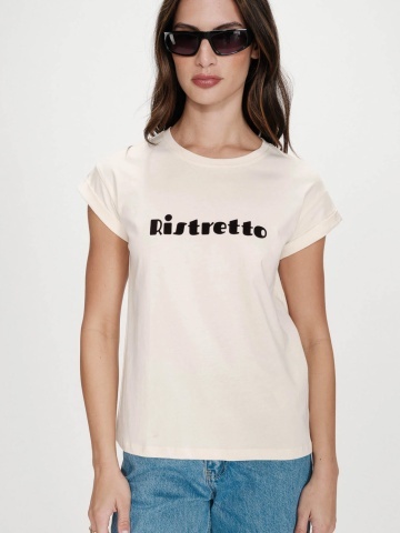 Tricou chocolate Vico din bumbac cu mesaj Ristretto