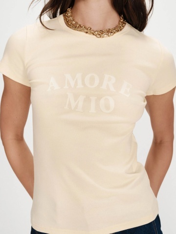 Tricou dama Valerio vanilie din bumbac