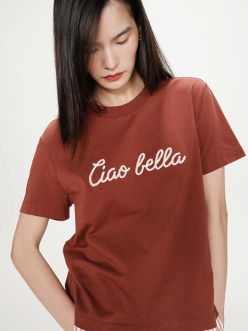Tricou de dama Vanders caramiziu din bumbac - Img 2