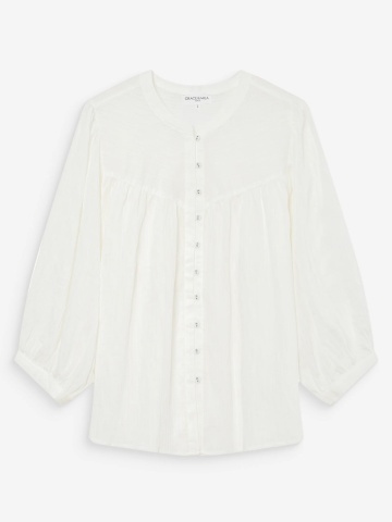 Bluza Vanille ivory lejera cu maneci usor bufante - Img 6