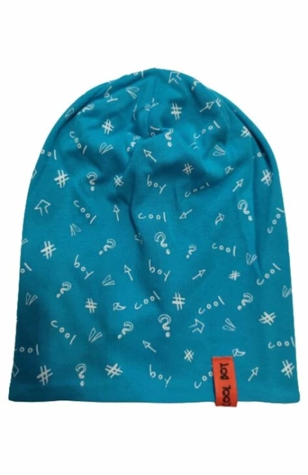 Caciula bumbac pentru baieti 1.5-3 ani (reversibil) - AJS 38-185 albastr, bleu, negru - Img 1
