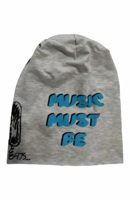 Caciula bumbac pentru baieti 2-3 ani - AJS 34-119 multicolor, Music must be - Img 2