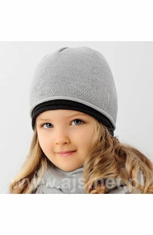 Caciulita pentru fete model 34-144 gri, alb, jeans - AJS