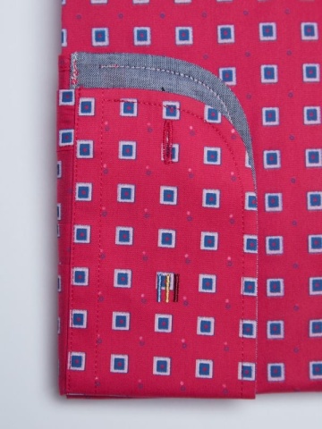 Camasa premium barbati, bumbac, slim fit - FRONTERA - roz cu bezati - Img 4