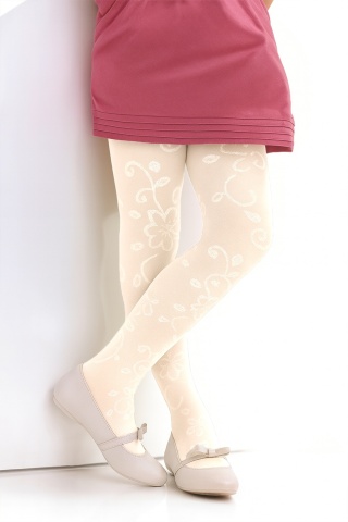 Ciorapi cu model pentru fetite, 80 DEN - Knittex Bianka - Img 3