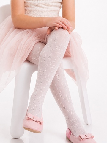 Ciorapi fetite, model note muzicale, 40 den - Knittex Doremi