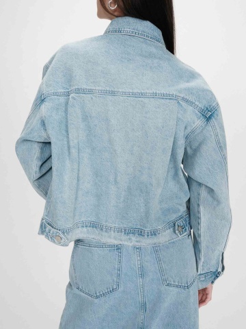 Jacheta Vinnie din denim sky blue cu croiala boxy - Img 5
