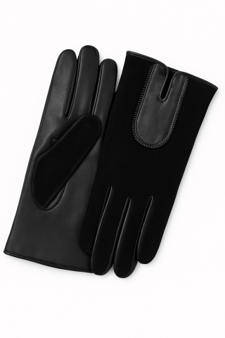Manusi dama din piele, negre, 24cm - YOR150N - Img 3