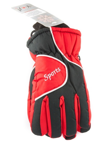 Manusi de ski pentru baieti \ SPORT\ RN29 rosu, verde - YO Club
