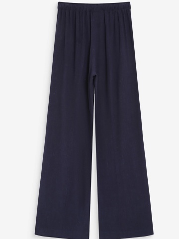 Pantaloni Raven navy blue lejeri cu talie inalta - Img 9