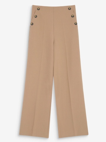 Pantaloni Valigny camel drepti cu talie inalta - Img 6