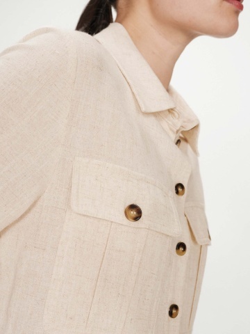 Salopeta Vanelle nisipie lunga cu maneca scurta - Img 4
