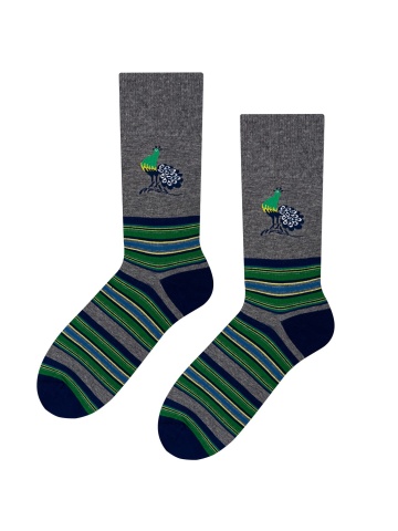Sosete barbati, colectia Folk - Steven S056-C082 gri detaliu verde