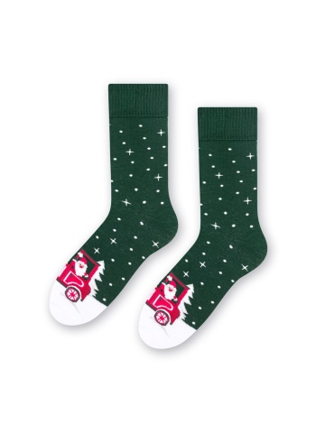 Sosete flausate barbati, model Craciun - Steven S122-26M verde