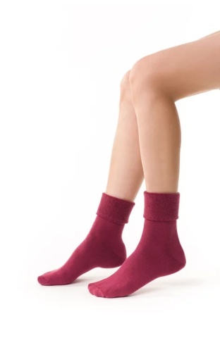Sosete flausate de dama S110-08 burgund