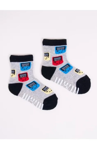 Sosete flausate pentru baieti, ABS, YO Club SK20, multicolor - Img 2