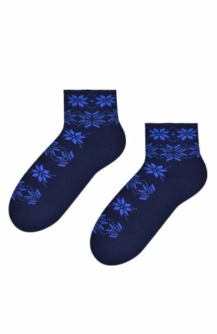 Sosete flausate pentru dama - Steven S123-018T granat-blue