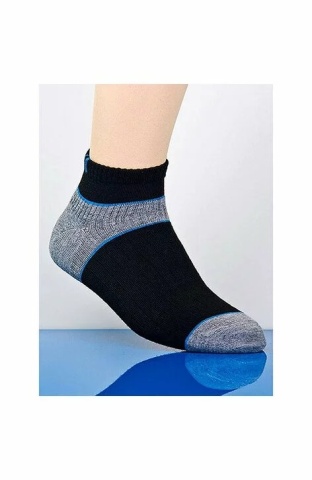 Sosete scurte barbati, din coolmax, cu uscare rapida - Steven S059-08 negru-gri melange-bleu
