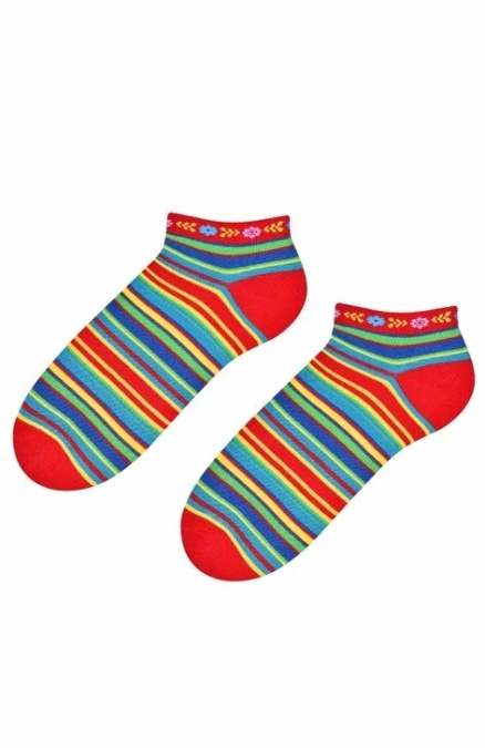 Sosete scurte dama, colectia folk - Steven S116-004 multicolor - Img 2