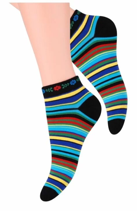 Sosete scurte dama, colectia folk - Steven S116-006 multicolor - Img 1