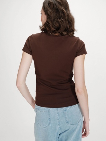 Tricou dama Valerio chocolate din bumbac - Img 5