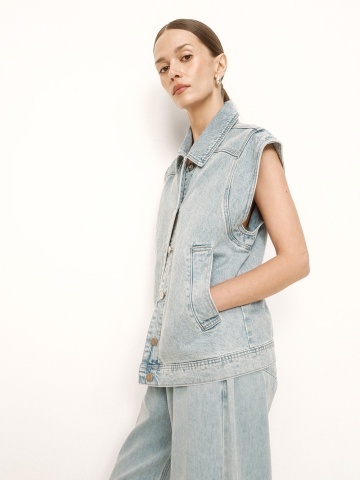 Vesta Vallonia skyblue oversize din denim - Img 12