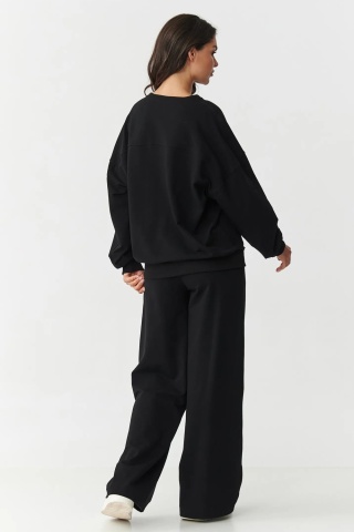 Compleu trening dama cu pantaloni largi, negru - M890 - Img 4