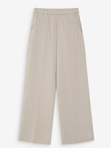 Pantaloni Noblesse ecru wide-leg cu talie medie-inalta - Img 6