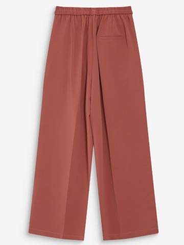 Pantaloni Noblesse terracotta wide-leg cu talie medie-inalta - Img 7
