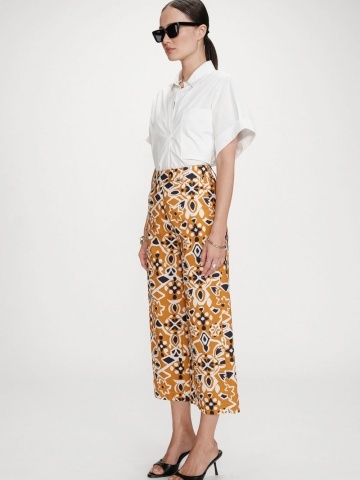 Pantaloni Varsy drepti 7/8 cu talie inalta si imprimeu - Img 3