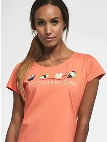 Pijama dama, 100% bumbac, Cornette W370-166 Sushi 2 - Img 2