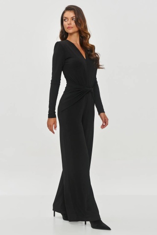 Salopeta eleganta dama cu pantaloni largi, neagra - M851 - Img 4