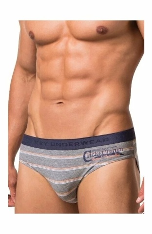 Slip barbati, din bumbac, gri - Key Underwear MPP310