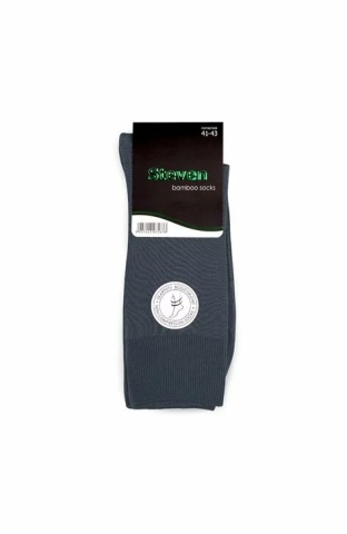 Sosete barbati, fara compresie, viscoza de bambus, culoare grafit - Steven S149-03 - Img 2