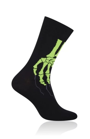Sosete barbati, model Skeleton - More S079077 negru detaliu verde