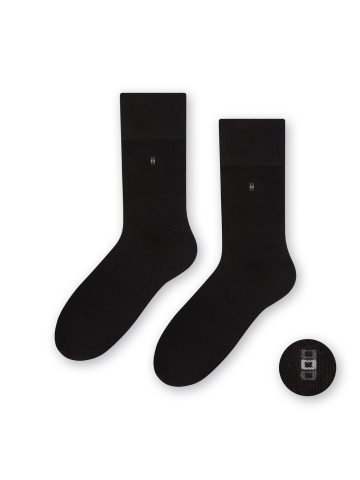 Sosete bumbac barbati, sosete cu logo pentru pantofi - Steven S056-017 negru