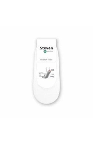 Sosete invizibile - Talpici din viscoza de bambus cu silicon pentru dama - Steven S036D01 alb - Img 2
