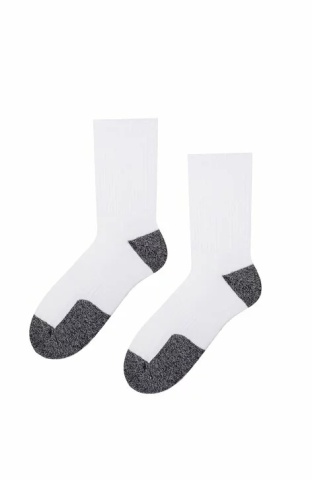 Sosete sport barbati, flausate pe talpa - Steven S047-75A alb